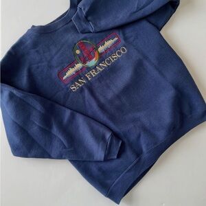Vintage Hanes Navy San Francisco Embroidered Crewneck